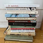 Dangerous stacks of books