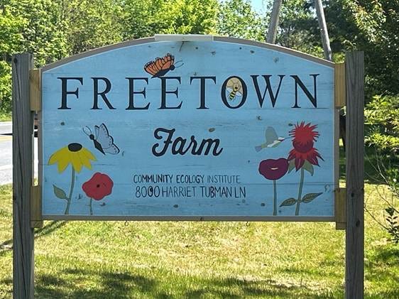 The image shows a sign with a colorful, decorative design featuring a butterfly, flowers, and a welcoming message, located near a community ecology institute in a rural setting.
AI-generated content may be incorrect. The image shows a sign with a colorful, decorative design featuring a butterfly, flowers, and a welcoming message, located near a community ecology institute in a rural setting.
AI-generated content may be incorrect.