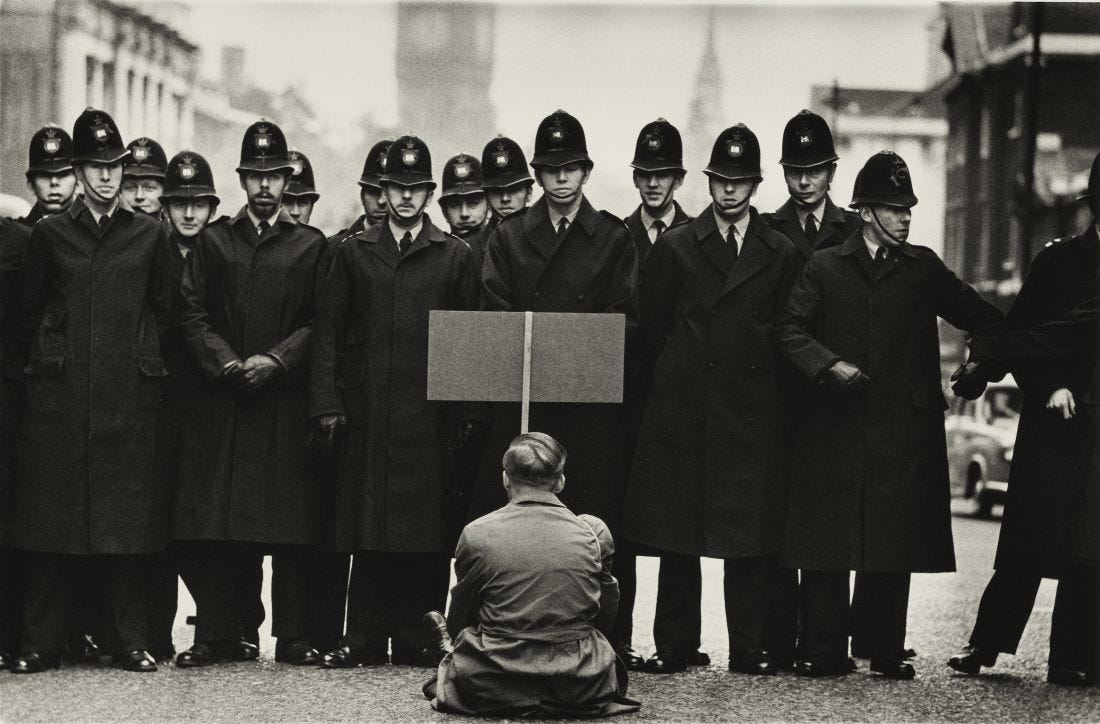 Don McCullin, Protester, Cuban Missile Crisis, Whitehall, London 1962 -  ELEPHANT