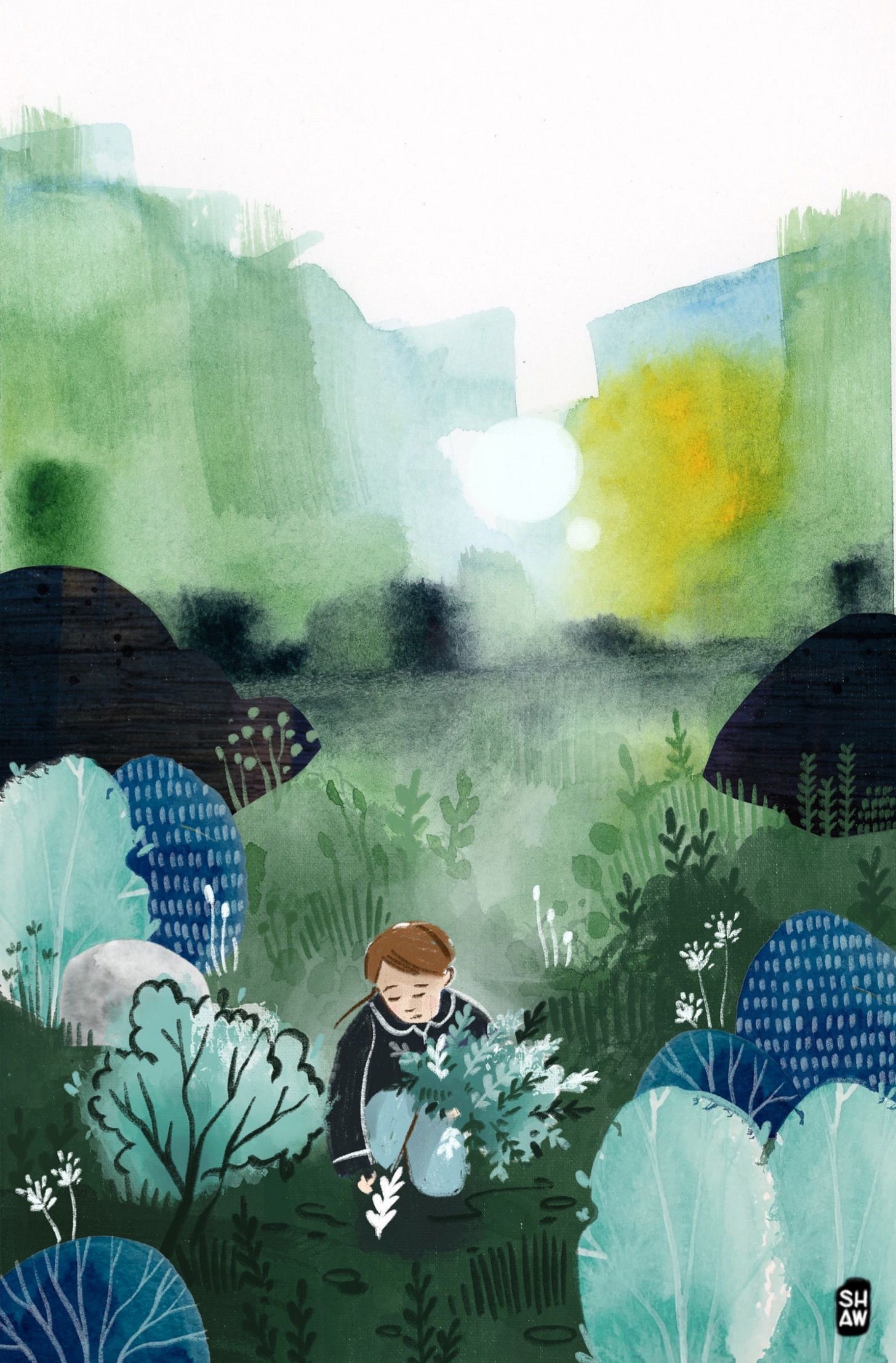 Gathering Plants art by Cory Shaw