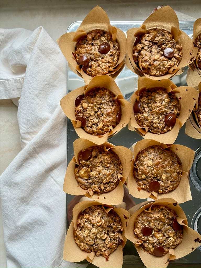 Peanut butter banana protein muffins