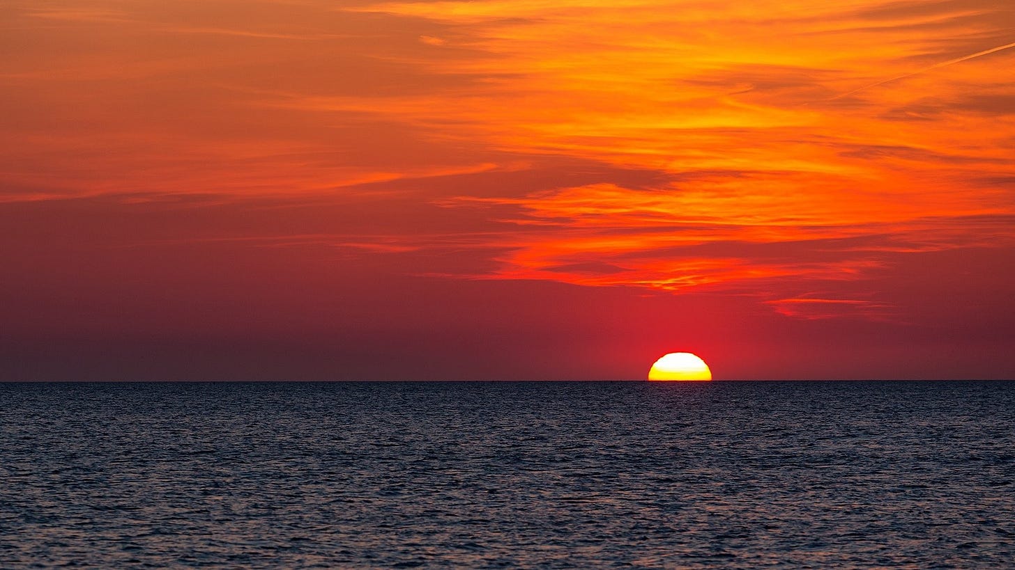 Download Sky Horizon Sunset Nature Ocean HD Wallpaper