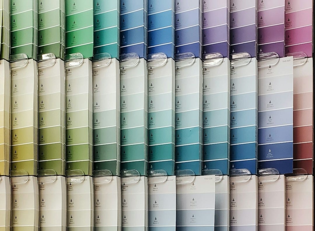 white blue red and yellow concrete building