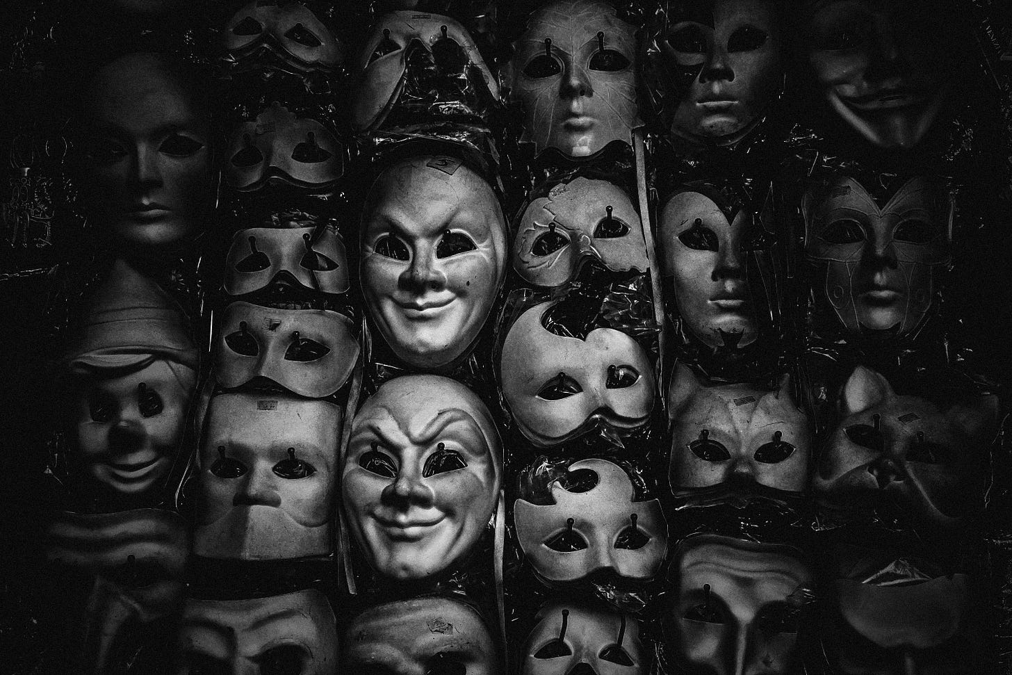 grayscale photo of people face