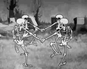 Animated gif of dancing skeletons