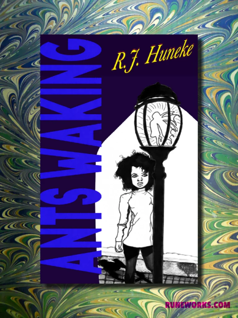 ants waking, r.j. huneke, trans, autistic, autism, sff, noir, fantasy, fairy tale, urban fantasy, cambridge