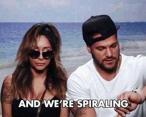 jersey shore snooky and ronny saying they're spiraling