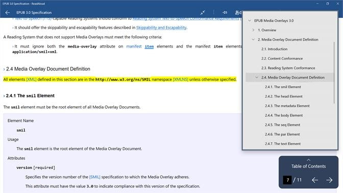 Windows ReadAloud application screenshot Windows ReadAloud application screenshot