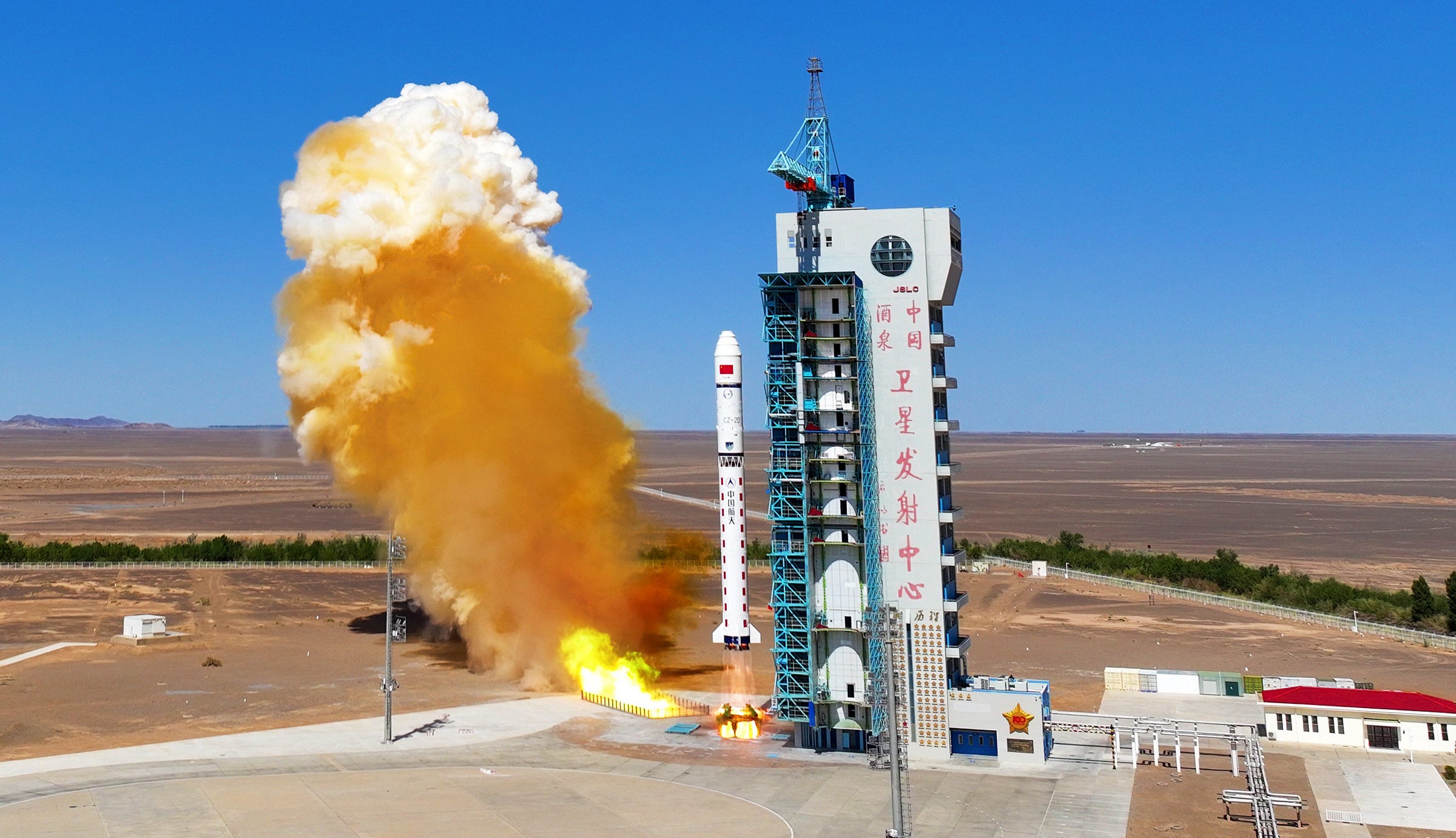 The Long March 2D Y42 vehicle lifting off from the Jiuquan Satellite Launch Center.
