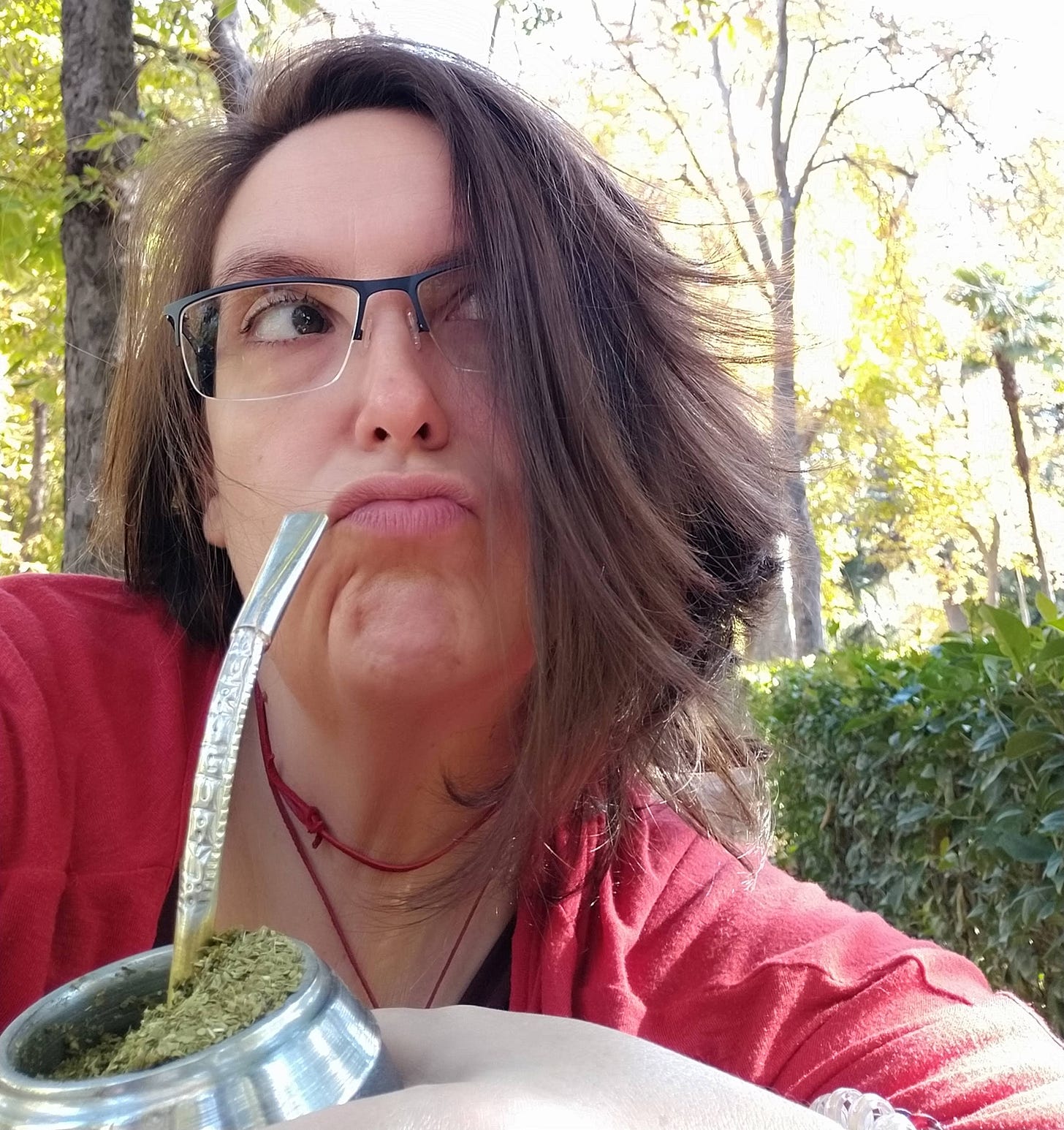 Picture of myself, looking up to the side, as if thinking about something complicated or suspicious. I’m holding my mate. Picture of myself, looking up to the side, as if thinking about something complicated or suspicious. I’m holding my mate.
