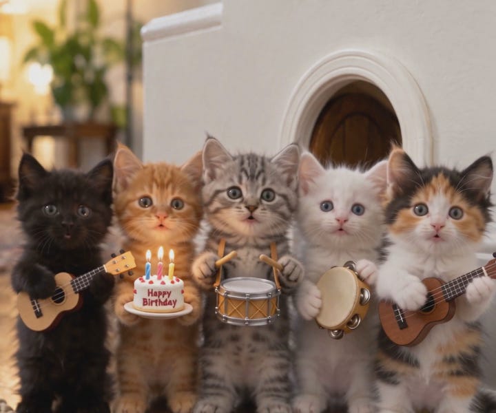 #763 VIRAL VIDEO PROMPT: Cat Birthday - by Sifu Yik Chan