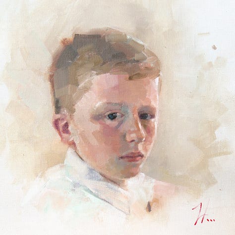 Portraits in oil paint