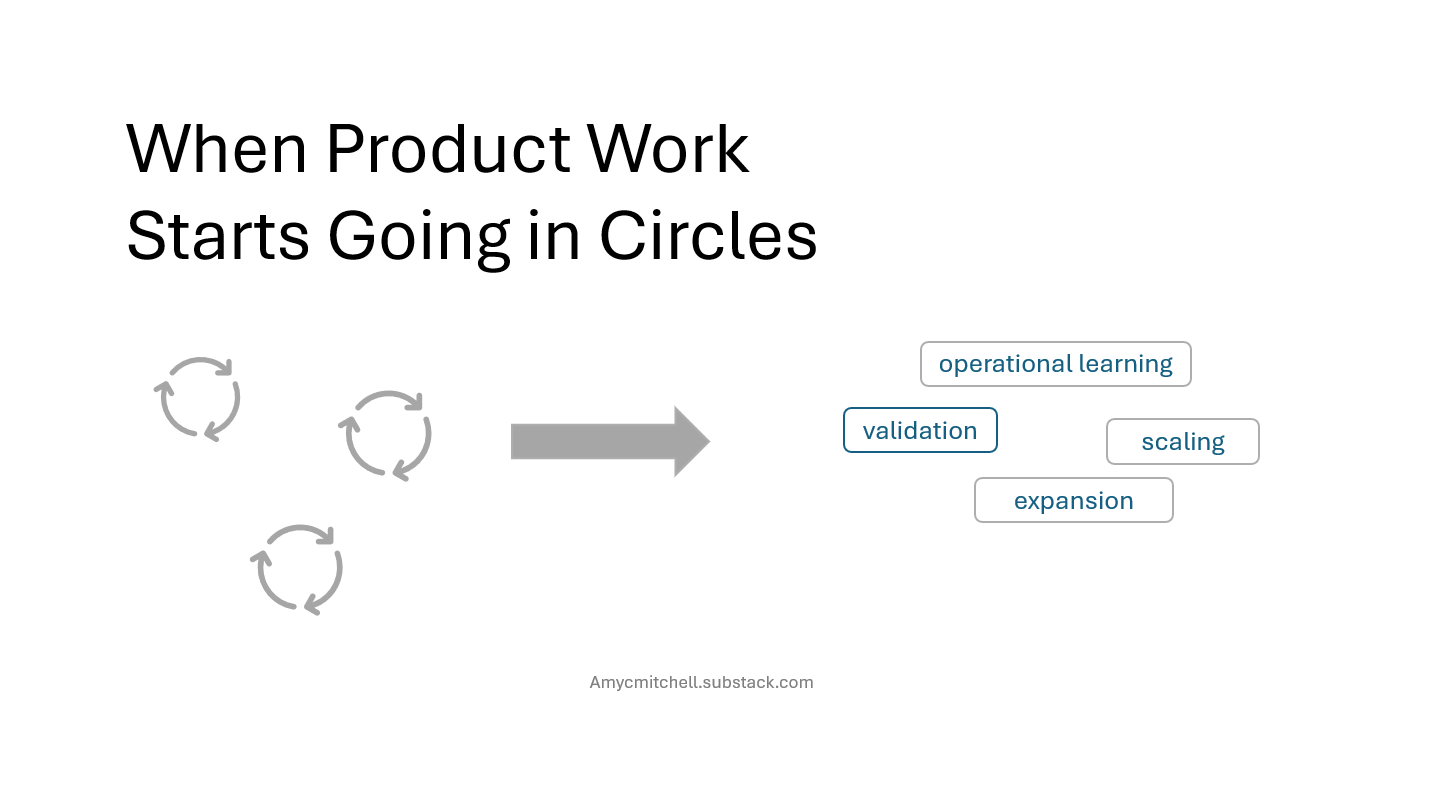 product manager taking circular feedback into a learning-stage product