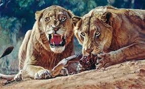 Man Eaters of Tsavo, 2002 - Works - Wildlife Art of John Banovich