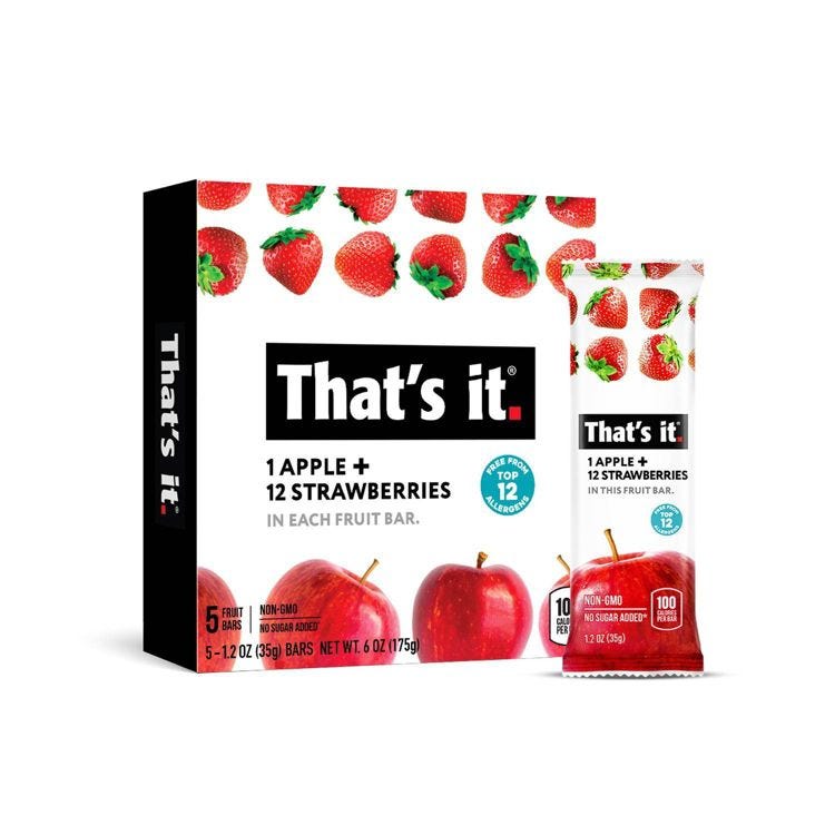 That's It. Apple And Strawberry Nutrition Bar - 6oz - 5ct, 1 of 5 That's It. Apple And Strawberry Nutrition Bar - 6oz - 5ct, 1 of 5