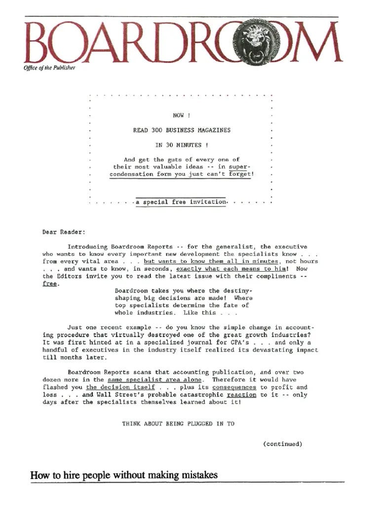 Blog About Writing - Where Ideas Come From - Eugene Schwartz's Initial Sales Letter for Boardroom Reports