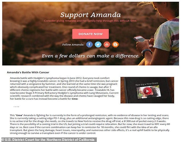 California woman, 36, admits faking cancer to swindle more than $106,000 in  donations | Daily Mail Online