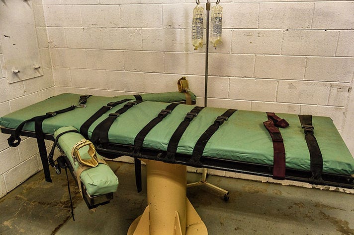 Lethal injection table