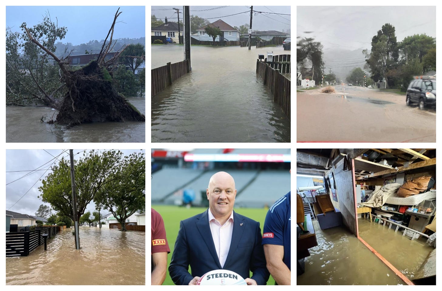Flooding from the latest storms, and the PM holds a ball. Flooding from the latest storms, and the PM holds a ball.