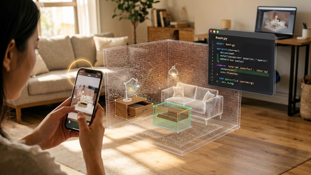 Walking the Talk: Turning Phone Scans into Living, Editable Worlds