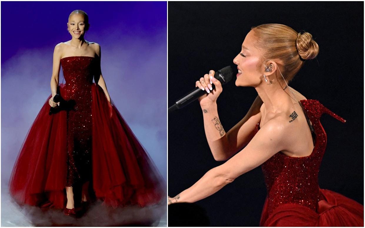 Was that a shoe on Ariana Grande's back? And other Oscars fashion moments  you might have missed