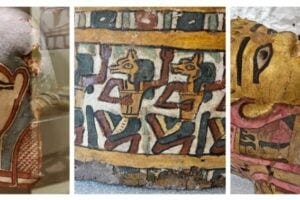 Examples of Egyptian blue pigment used on ancient artifacts. (Photos by Carnegie Museum of Natural History)