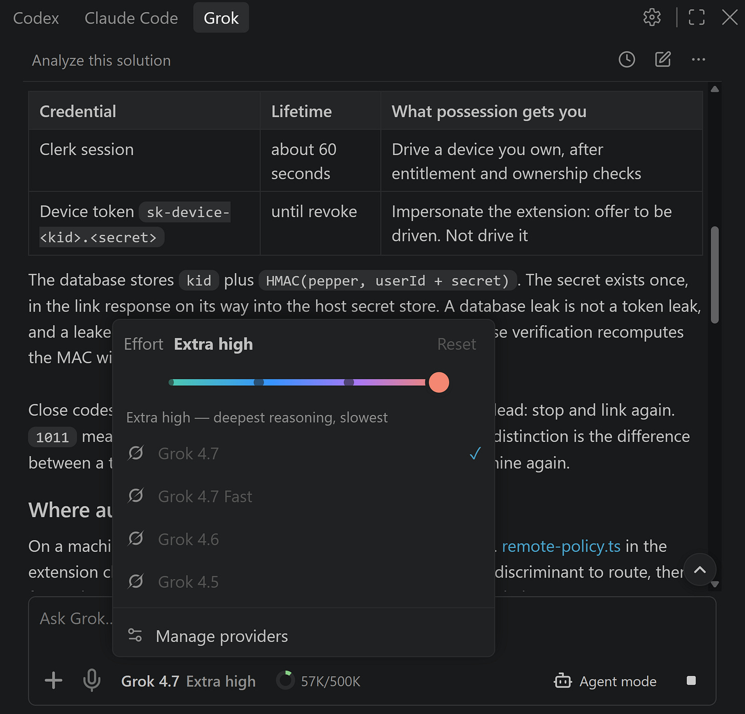 GUI for Grok Build & Muse Code in VS Code: the model picker open on Grok 4.7 with Grok 4.7 Fast, Grok 4.6 and Grok 4.5 below it, effort set to Extra high GUI for Grok Build & Muse Code in VS Code: the model picker open on Grok 4.7 with Grok 4.7 Fast, Grok 4.6 and Grok 4.5 below it, effort set to Extra high