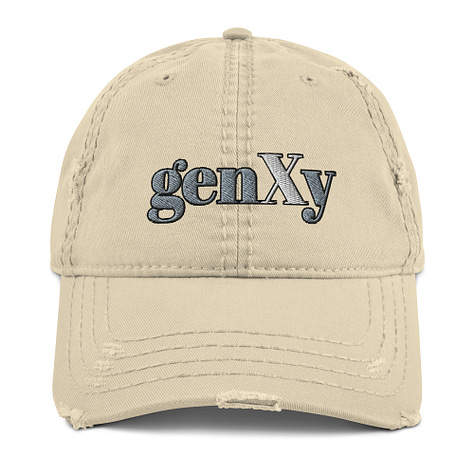 genXy Distressed Dad Hat — $24