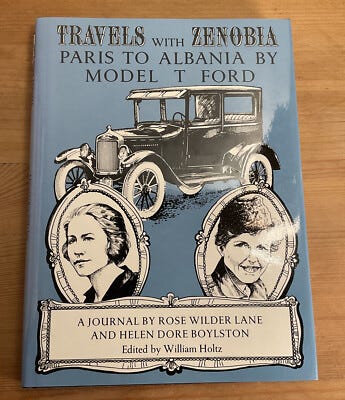 Rose Wilder Lane and Helen Boylston with their Model T Ford Zenobia during their 1926 journey to Albania
