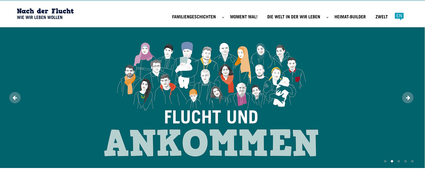 screenshot from nach der flucht site