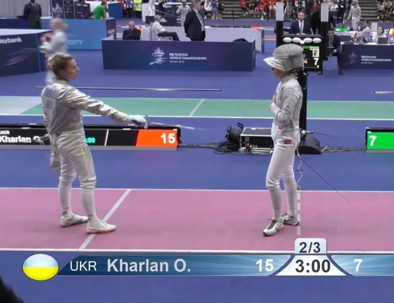 At the World Fencing Championship, Ukrainian Olga Kharlan was disqualified  after she refused to shake hands with a Russian athlete following her  victory over her (VIDEO). - Kolo.News Ukraine Region