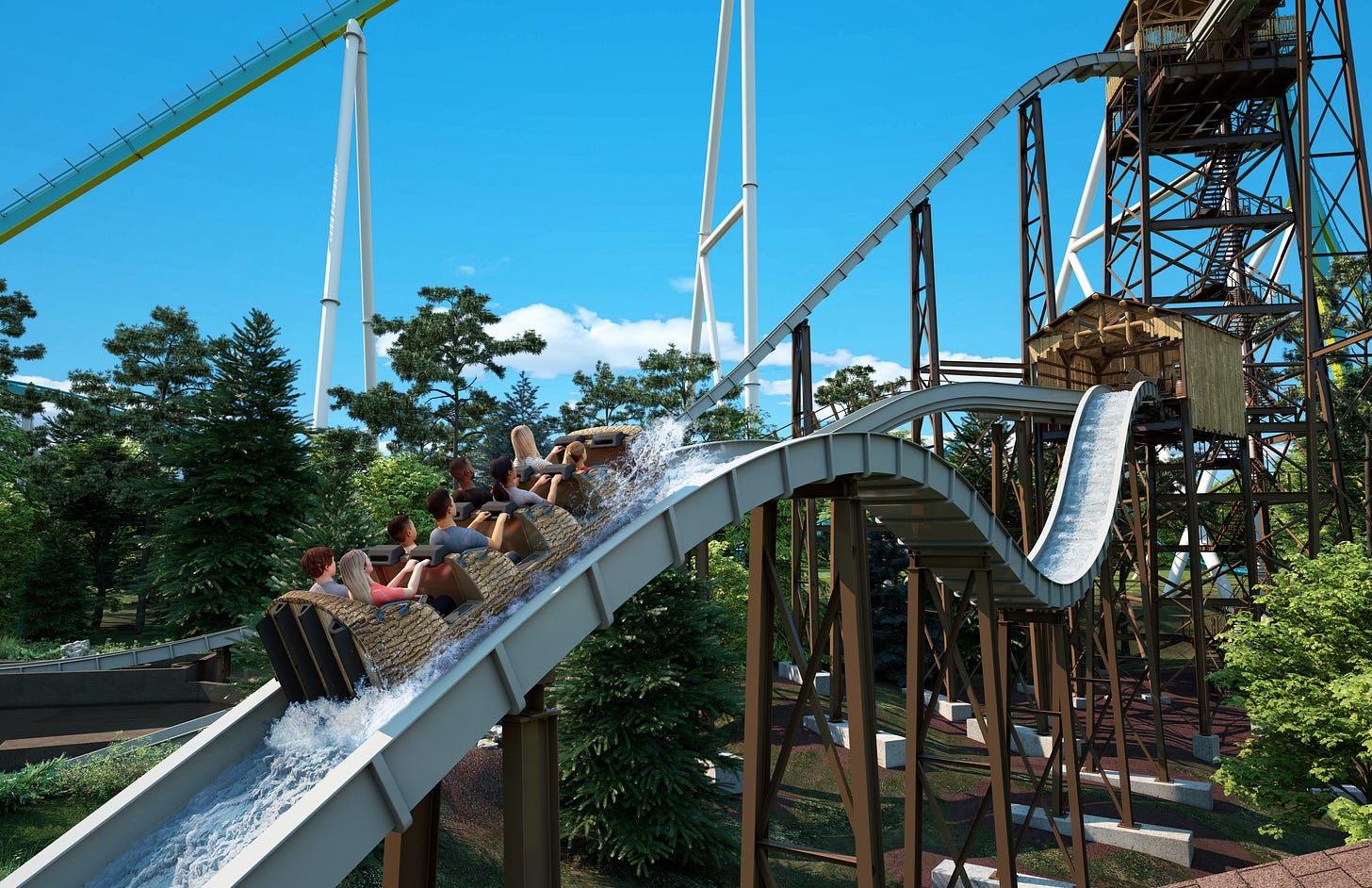 Rendering of Rip Roarin’ Falls Reverse Camelback