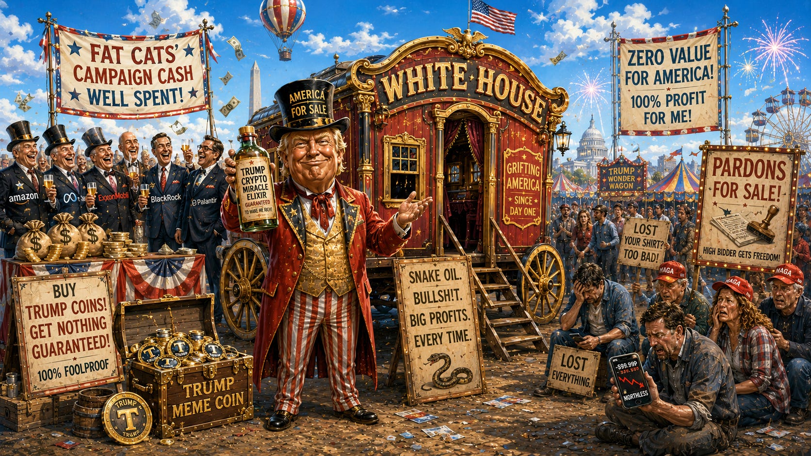 Our Con-man-der and Thief: How a Sitting President Robbed His Own Base