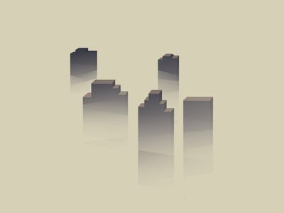 skyscrapers in fog skyscrapers fog fromtheair cityscape fromthefieldnotes overlays gradients colors shapes sketchtovector boards