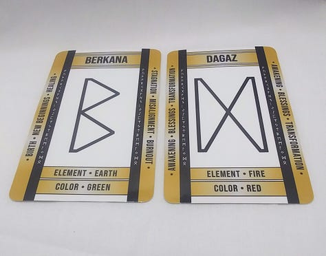 Gold Rune Cards by Wayuką́
