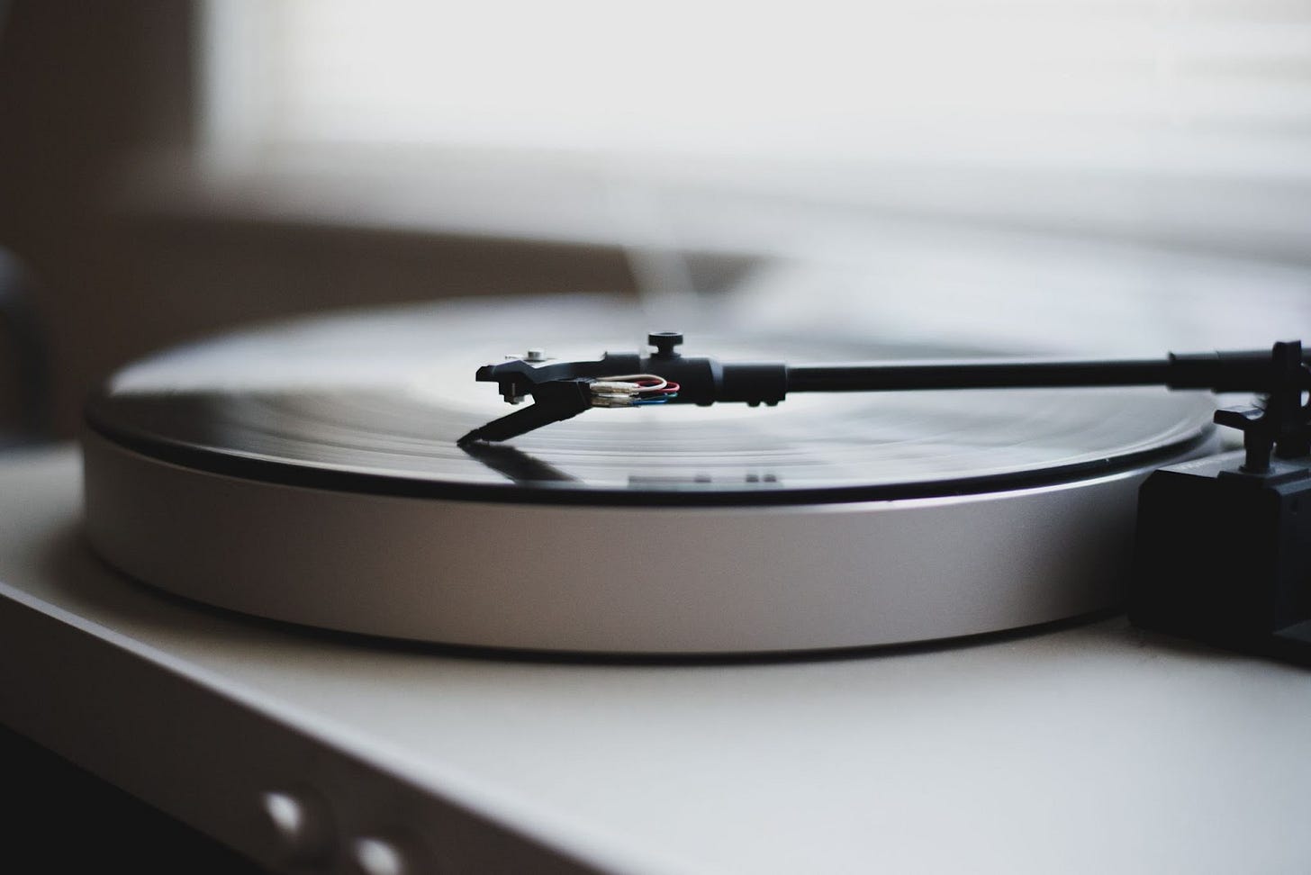 Vinyl record on a turntable