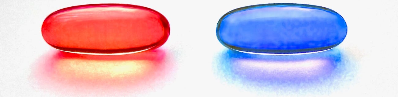 A red and blue pills

AI-generated content may be incorrect.