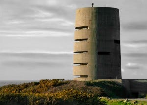 German watchtower on Guernsey, off the coast of France German watchtower on Guernsey, off the coast of France