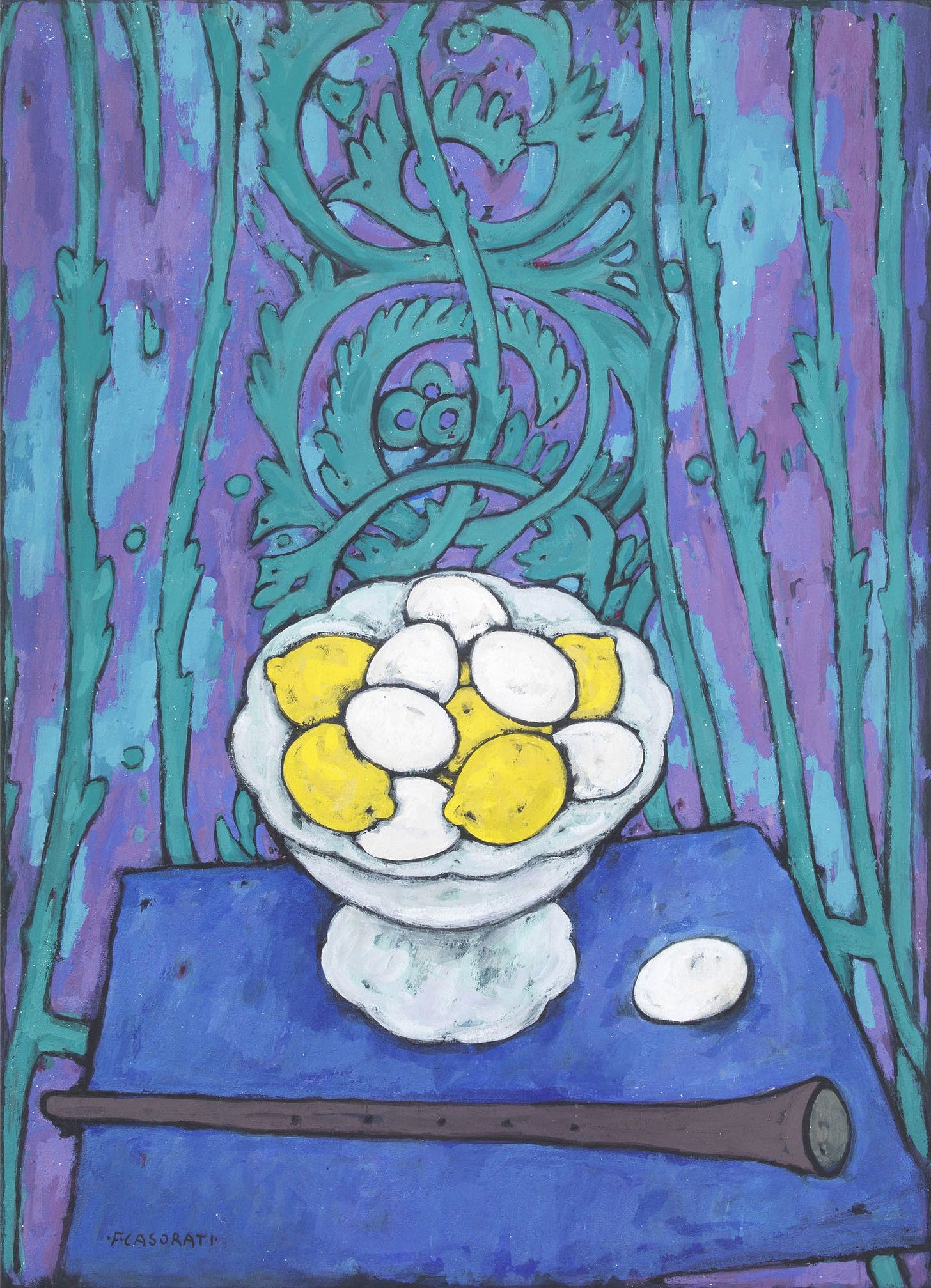 Fruttiera con limoni e uova by Felice Casorati on artnet