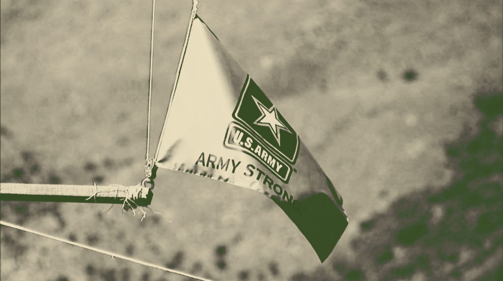 A U.S. Army Army Strong flag on MTV's The Challenge: Duel II A U.S. Army Army Strong flag on MTV's The Challenge: Duel II