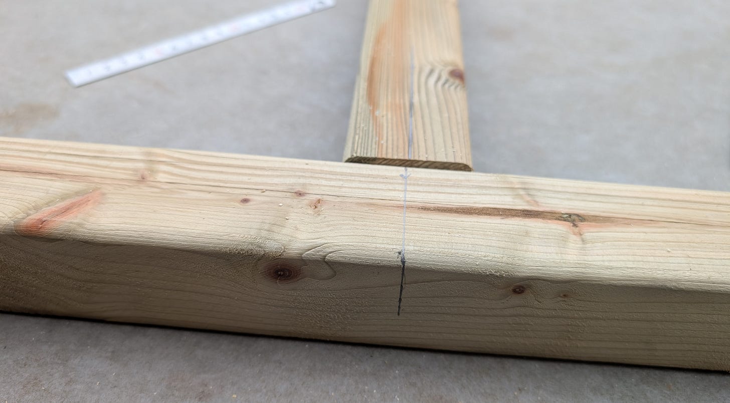 Layout lines perfectly aligned along a piece. 