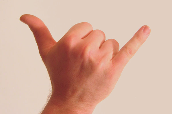 Shaka sign: hang loose, dude