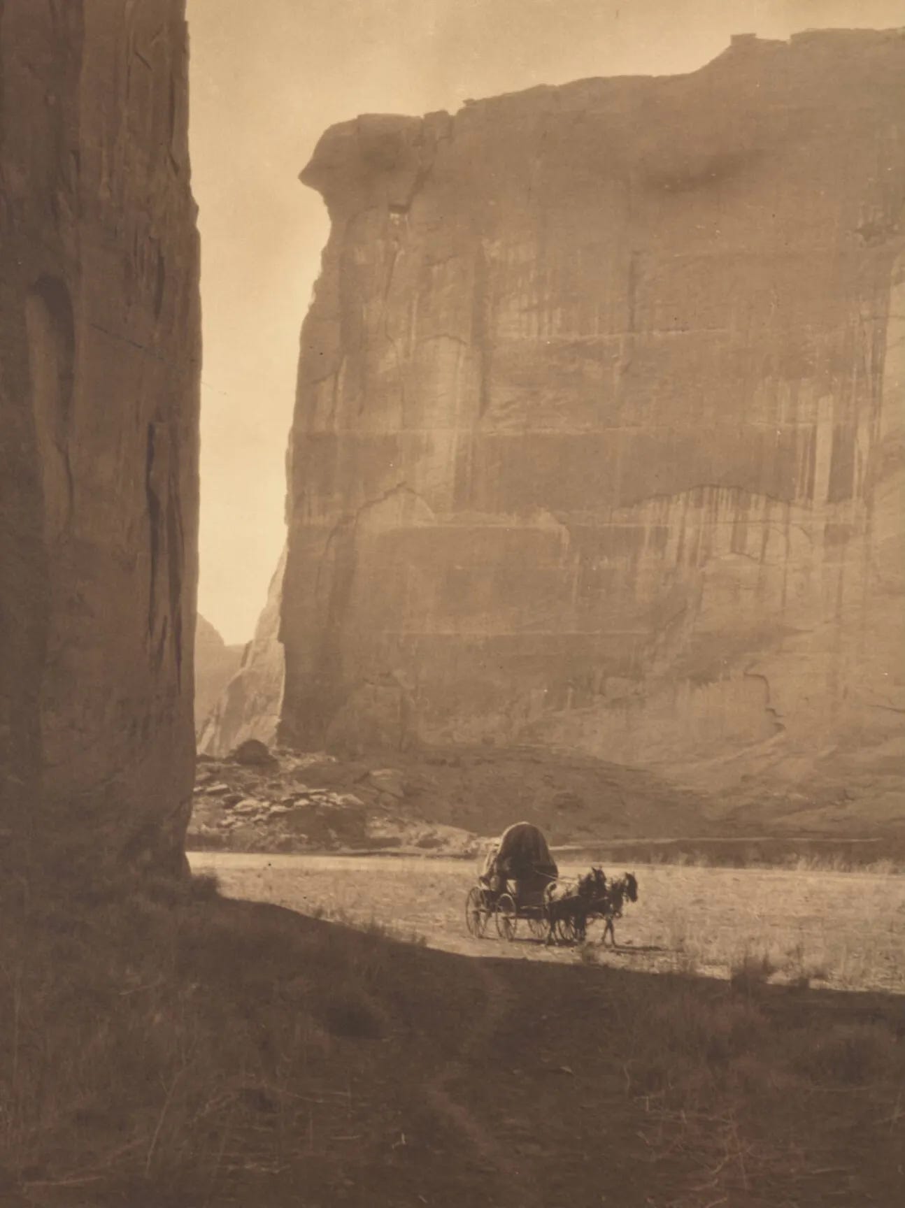 The magnificent walls of the Canyon de Chelly, Arizona (c. 1886 — 1911).