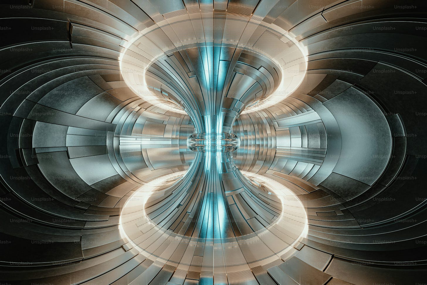 Abstract, futuristic image of light and metal.