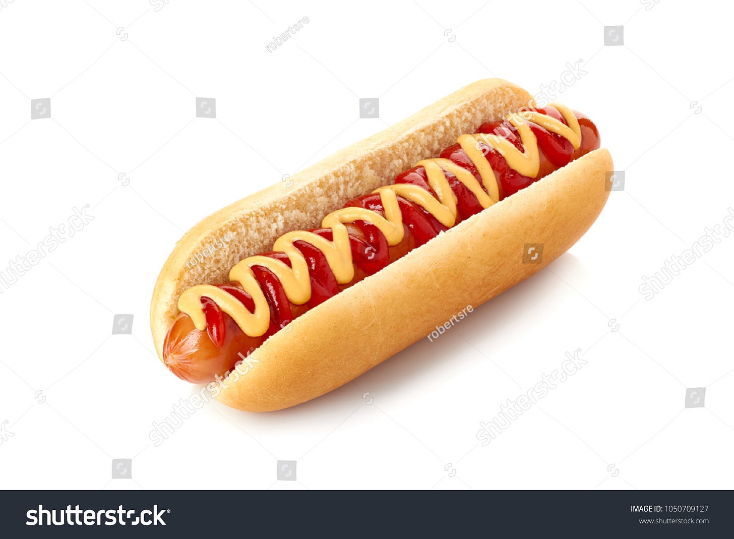 Hot Dog Ketchup Mustard On White Stock Photo 1050709127 | Shutterstock