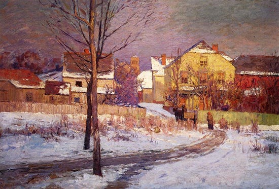 Tinker Place, 1891, Oil, T. C. Steele Winter Landscape by T. C. Steele