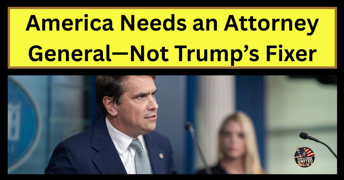 America Needs an Attorney General—Not Trump’s Fixer America Needs an Attorney General—Not Trump’s Fixer