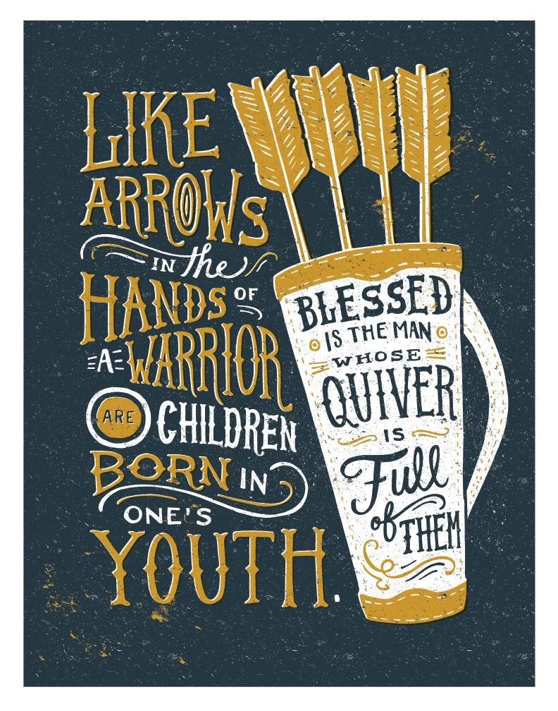 Psalm 127:4 Like Arrows in the Hands of a Warrior | Bible verse prints,  Typography, Tattoos for kids