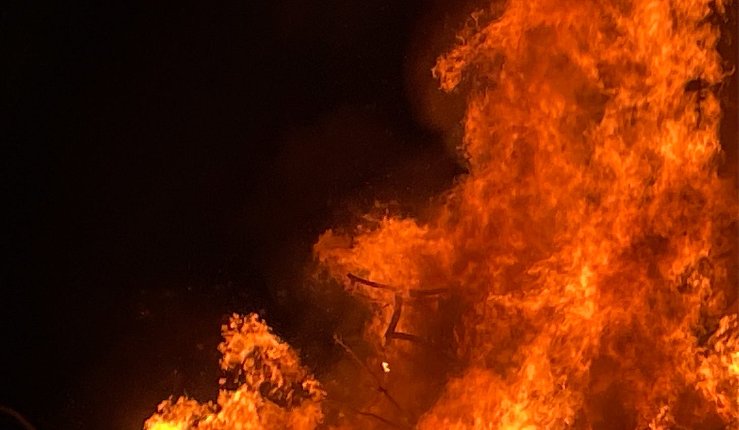 Inferno with falling chair