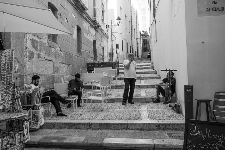 People watching images in Sicily